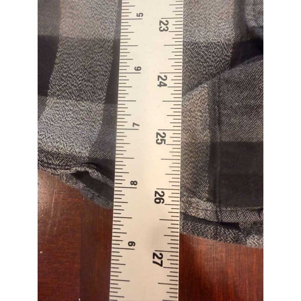 Chucky Forever 21 Sz S Flannel Plaid Gray & Black Button down Retro - Picture 8 of 10